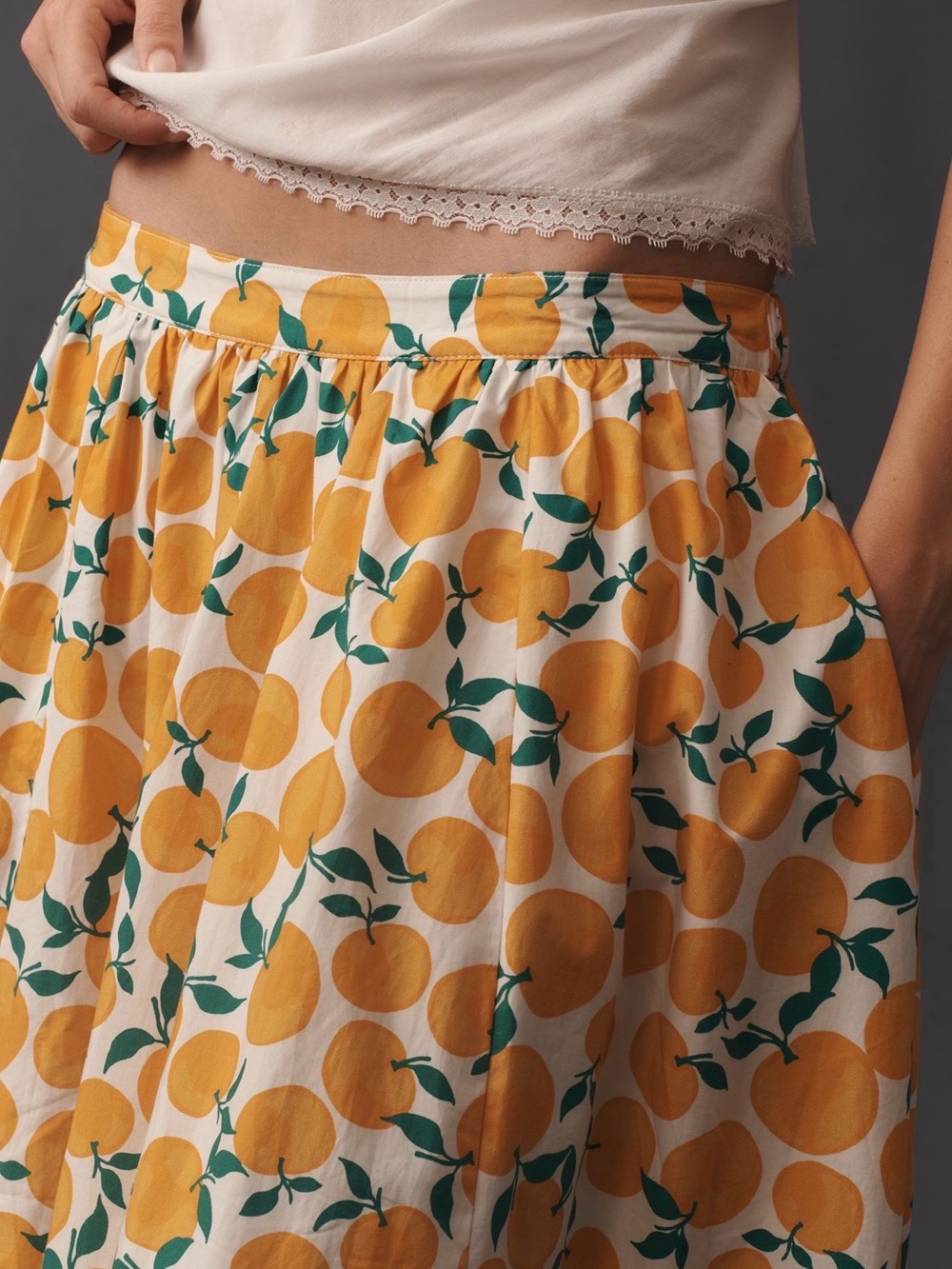š MAEVE š ANTHROPOLOGIE Orange Print Jacie Poplin Maxi Skirt - Picture 7 of 13